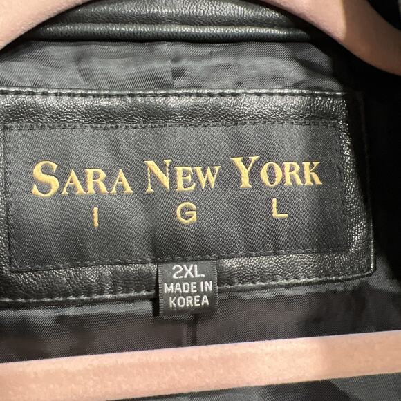 Vintage Y2K Zara Motorcycle Leather Jacket Black Womens Size 2XL Fits Smaller!! - Picture 10 of 15